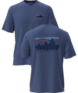 Patagonia T-Shirt 73 Skyline Organic current blue - Größe: S