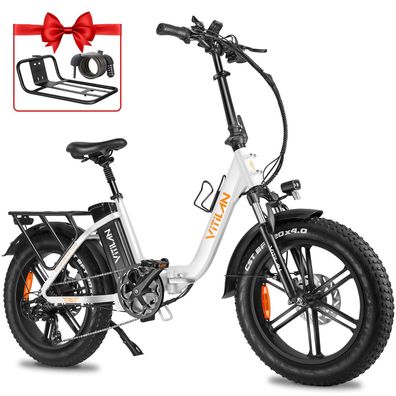 Vitilan U7 2.0 20"faltrad-e-bike mit breiten Reifen,7-gang-hydraulikscheibenbremsen