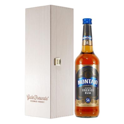 Montajo Echter Übersee Rum 54% mit Geschenk-Holzkiste