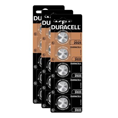 3x 5er Blister Duracell Knopfzelle Lithium CR2025 DL CR 2025 DL2025 3V Batterien