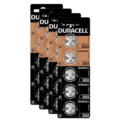 4x 5er Blister Duracell Knopfzelle Lithium CR2025 DL CR 2025 DL2025 3V Batterien