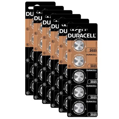 6x 5er Blister Duracell Knopfzelle Lithium CR2025 DL CR 2025 DL2025 3V Batterien