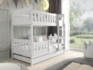 Etagenbett LILA Kinderbett Massivholz Kiefer mit Matratzen