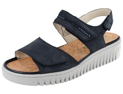 Waldläufer K-Valerie Damen Sandale blau Nubukleder