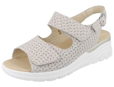 Waldläufer H-Ivy Damen Klett Sandale beige Nubukleder