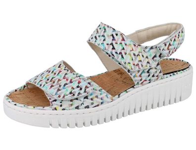 Waldläufer H-Willow Damen Sandale multi bedrucktes Leder