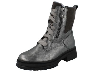 Waldläufer H Amara Damen Stiefel silber grau Glattleder