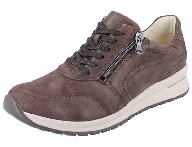 Waldläufer H-Inessa Damen Schnürschuhe braun Nappaleder