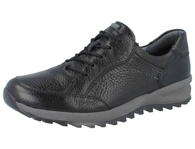 Waldläufer H-Helle Herren Schnürhalbschuhe schwarz Glattleder