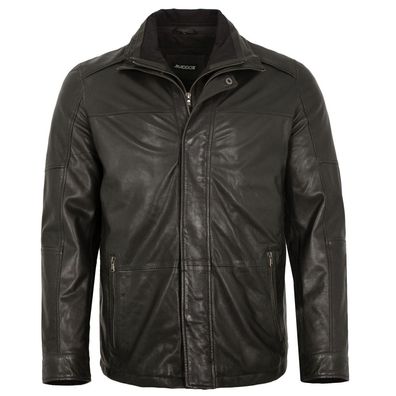 MADDOX - Herren Lederjacke Longjacke Parka Lammnappa schwarz