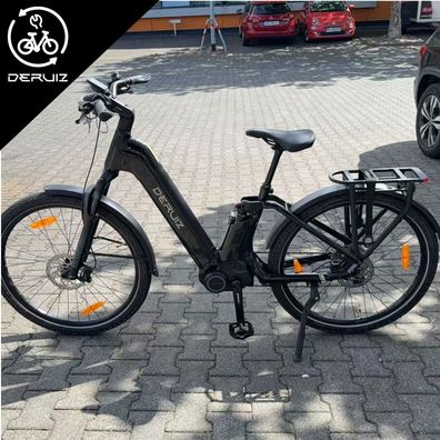 DERUIZ ebike Trekkingrad 27,5Zoll Mittelmotor 110Nm Shimano 10-Gang Elektrofahrrad
