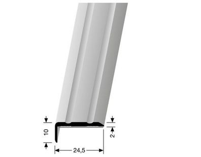Parkettfreund Winkelprofil PF 236 SK 100 cm mit Zierrillen ALU Eloxiert