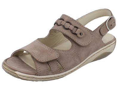 Waldläufer Garda Damen Sandale beige Nubukleder