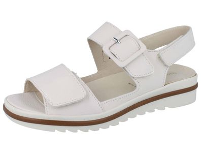 Waldläufer Hakura Damen Sandale beige genarbtes Glattleder