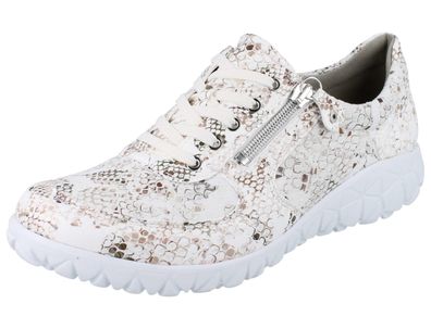Waldläufer Orthotritt Havy Damen Schnürschuhe beige Textil Stretch