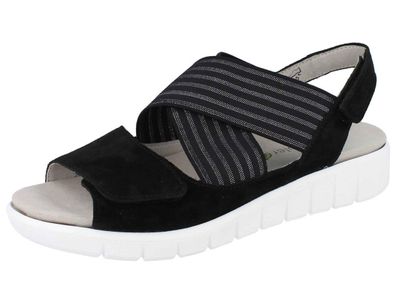 Waldläufer H-Lotta Damen Sandale schwarz Velourleder Synthetik