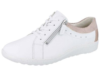 Waldläufer K Ira Damen Schnürschuhe weiss rose Hirsch Glattleder