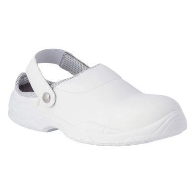 Reposa Medical Clogs Arbeitsschuhe Unisex Weiß Größe 38 mit Schutzkappe