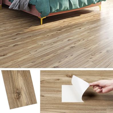 Livelynine Vinylboden selbstklebend Holzoptik Eiche 90x15cm 32 Fliesen PVC