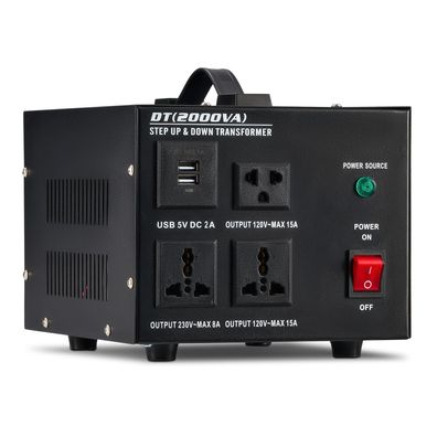 Creworks Spannungswandler 2000W Transformator 110V/220V Step Up Down USB