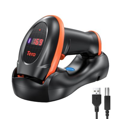 Tera Barcode-Scanner 2D 1D QR Wireless 2,4 GHz HW0008 mit Ladestation Defekt