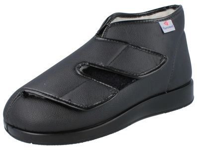 Varomed London Winter Damen Herren Klettstiefelette Lammfell schwarz