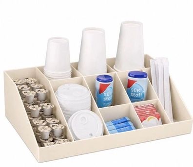 Navaris Kaffee Organizer 10 Fächer Creme Kapselhalter Coffee Station Küche