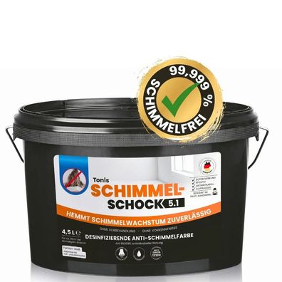 Tonis Schimmelschock 5.1 Farbeimer 4,5L weiß Anti Schimmelfarbe