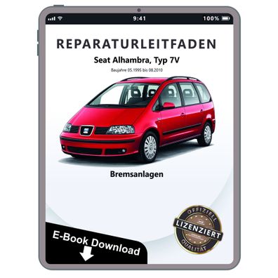Seat Alhambra 7V 1995-2010 Bremsanlagen Bremsen System Reparaturanleitung eBook