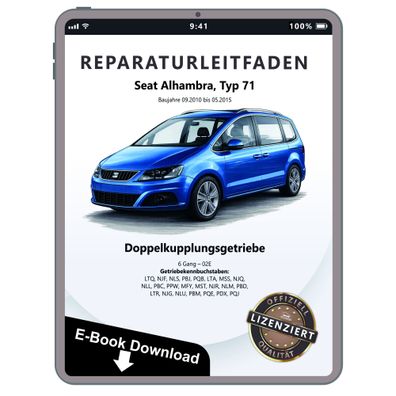Seat Alhambra 71 2010-2015 6 Gang Automatikgetriebe 02E Reparaturanleitung eBook