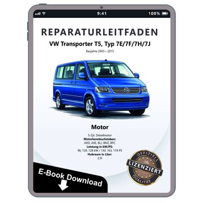 VW Transporter T5 (03-15) 2,5l Dieselmotor TDI 130-174 PS Reparaturanleitung PDF
