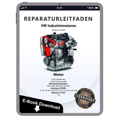 VW Industriemotoren IM (00>) 1,9l Dieselmotor 41-86 PS Reparaturanleitung PDF