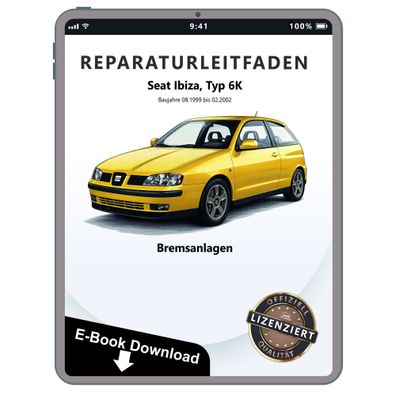 Seat Ibiza Typ 6K 1999-2002 Bremsanlagen Bremsen System Reparaturanleitung eBook