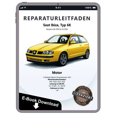Seat Ibiza Typ 6K 1999-2002 Benzinmotor 1,4l 75-100 PS Reparaturanleitung eBook