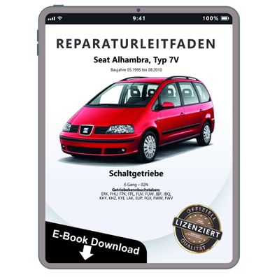 Seat Alhambra 7V (95-10) 6 Gang Schaltgetriebe 02N 4WD Reparaturanleitung eBook