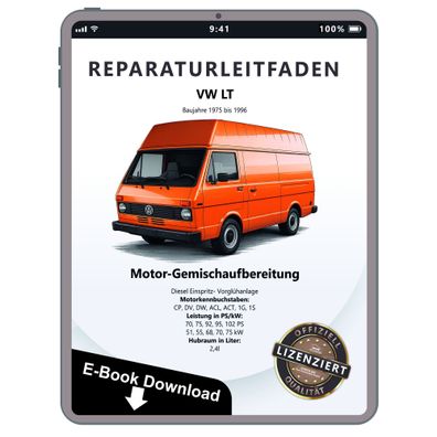 VW LT (75-96) Diesel Einspritz- Vorglühanlage 70-102 PS Reparaturanleitung PDF