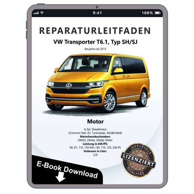 VW Transporter T6.1 (19>) 2,0l Dieselmotor 90-204 PS TDI Reparaturanleitung PDF