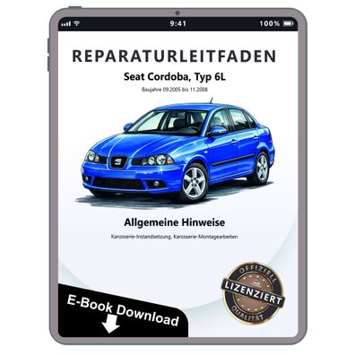 Seat Cordoba 6L (02-08) Allgemeine Hinweise Karosserie Reparaturanleitung eBook