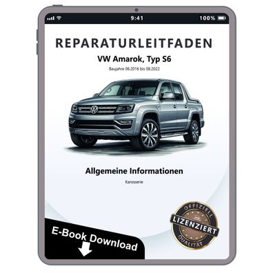 VW Amarok S6 2016-2022 Allgemeine Hinweise Karosserie Reparaturanleitung eBook
