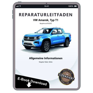 VW Amarok Typ T1 ab 2022 Räder Reifen Allgemeine Infos Reparaturanleitung eBook