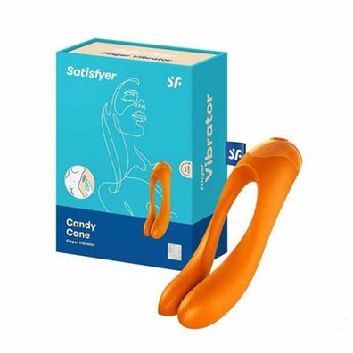 Fingervibrator Candy Cane' mit Akku medizinisches Silikon 10 cm Farbe: range