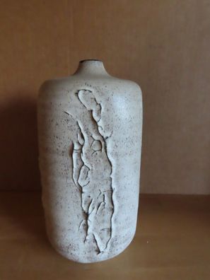 Vase braun meliert rechteckig Keramik für eine einzige Blume ca. 19 cm H