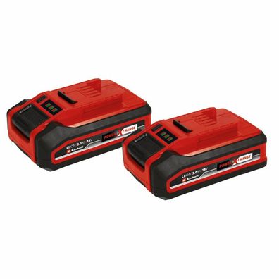 Einhell Akku 18V 3Ah PXC Plus Twinpack (Rot/Schwarz, 2 Stück, Ohne Ladegerät)