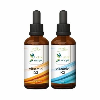 SET - Vitamin D3 + Vitamin K2 Tropfen (2x 50 ml) - Vital Engel