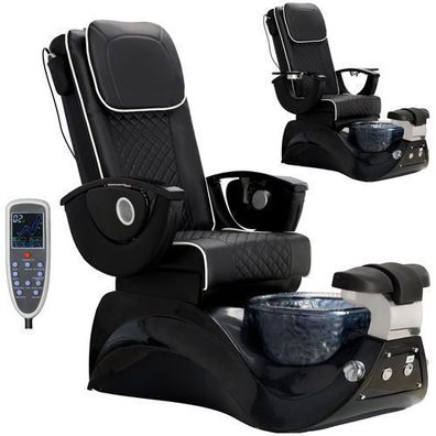 Elektrischer Kosmetikstuhl mit Massage für Pediküre Füße für SPA Salon schwarz Serina