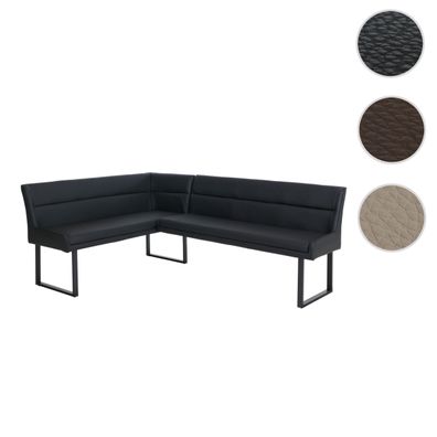 Eckbank HWC-O81, Esszimmerbank Bank, Kunstleder Metall 158x209cm