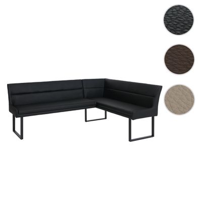 Eckbank HWC-O81, Esszimmerbank Bank, Kunstleder Metall 209x158cm