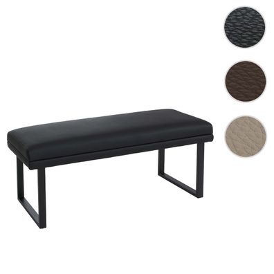 Sitzbank HWC-O81, Polsterbank Garderobenbank Esszimmerbank, Metall Kunstleder 120cm