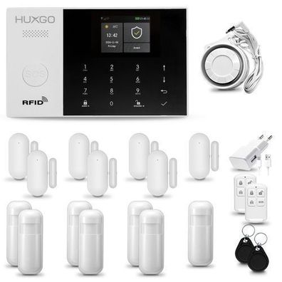 HXA005 4G Alarmanlage fürs Haus mit 7x Bewegungssensor, 7x Fensteralarm, App. TUYA