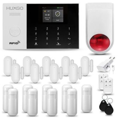 Alarmanlage Haus mit Funk Sirene, 9x Bewegungsmelder, 9x Tür- Fenstersensor HXA005 4G